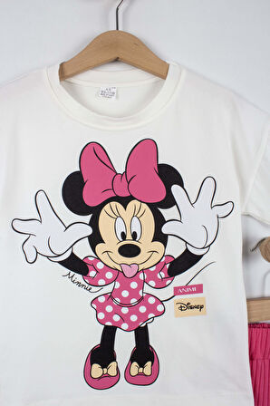Kız Çocuk Minnie Temalı İspanyol Paça Takım