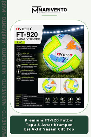 Premium FT-920 Futbol Topu 5 Astar Krampon Eşi Aktif Yaşam Cilt Top