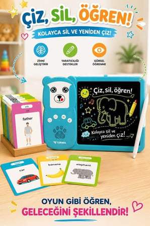 Özel Seri Okul Öncesi Akıllı Oyuncak Çocuk Tableti 8 İnç LCD Çizim Tahtası Y5 Mavi