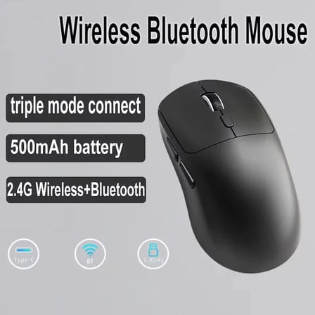 3 Modlu Kablosuz Oyun Mouse Type-C Şarjlı Bluetooth 2.4GHz Dual Mode 6400 DPI Ultra S203 siyah