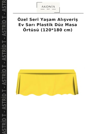 Özel Seri Yaşam Alışveriş Ev Sarı Plastik Düz Masa Örtüsü (120*180 cm)