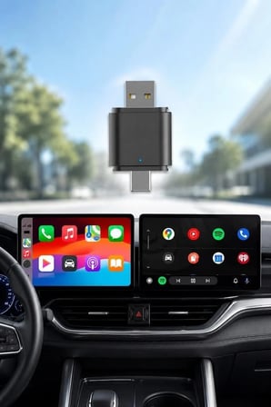Premium Cihazı Otomobil Kablosuz Mini Araç Multimedya Dönüştürücü Adaptör TAB06 2IN1