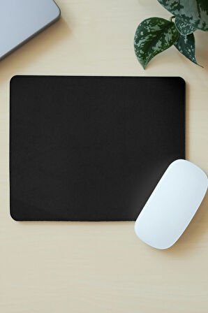 Siyah Mouse Pad - Kaymaz Taban - Siyah Baskılı Fare Altlığı - Ofis Ev İçin Mouse Pad Dikdörtgen