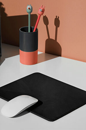 Siyah Mouse Pad - Kaymaz Taban - Siyah Baskılı Fare Altlığı - Ofis Ev İçin Mouse Pad Dikdörtgen