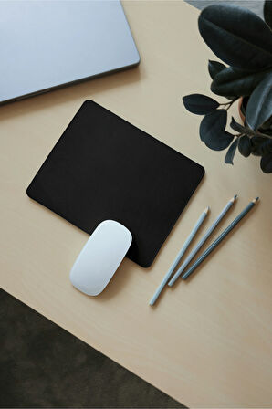 Siyah Mouse Pad - Kaymaz Taban - Siyah Baskılı Fare Altlığı - Ofis Ev İçin Mouse Pad Dikdörtgen