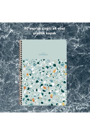 ÇİZGİLİ A4 80 YAPRAK PLASTİK KAPAK TELLİ DEFTER TERAZZO KESKİN COLOR