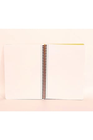 80 Sayfa Çizgisiz Telli Defter Kahve Temalı 16x22 Cm 60 Gr Beyaz Kağıt