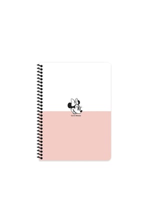 16x22 cm 80 Yaprak Çizgisiz Telli Karton Kapak Hafif Defter 60 gr Beyaz Kağıt Minnie Mouse