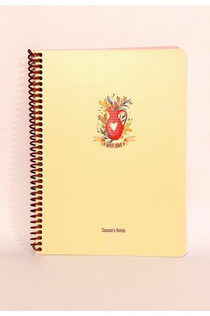 80 Sayfa Çizgisiz Telli Defter Kahve Temalı 16x22 Cm 60 Gr Beyaz Kağıt