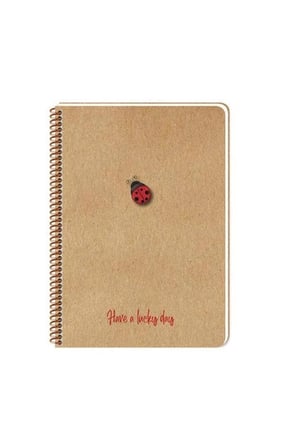 20x28 cm 100 Sayfa Çizgisiz Telli Defter Kraft Kapak 70 gr Krem Rengi Kağıt