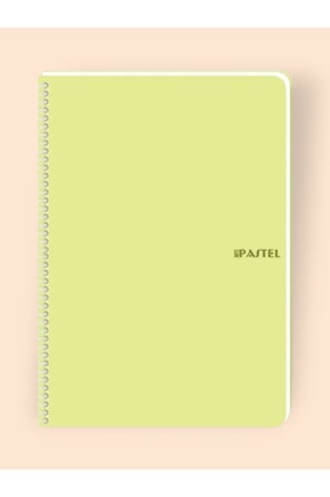 KARELİ 16x22 Cm Pastel Renk Telli Defter Telli Beyaz 80 Sayfalı Plastik Kapak SARI