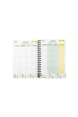 17x24 CM 100 YAPRAK PLANLAYICI DEFTER STİCKER AYLIK HAFTALIK YILLIK YEMEK PLANNER SERT KAPAK TELLİ