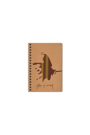 16,5x22,5 Cm 100 Yaprak Kareli Telli Atatürk Sert Karton Kapak Defter 70 Gr Krem Renk Kağıt