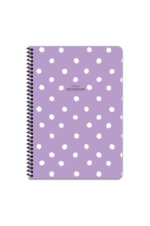 16x22 Cm Puantiye Desen Telli Defter Çizgisiz Telli Beyaz 80 Sayfalı Plastik Kapak
