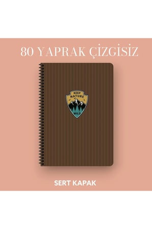 17x24 Cm Çizgisiz 80 Yaprak Outdoor Sert Kapak Telli Defter 70 Gr Ivory Kağıt