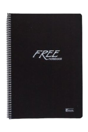 19x25 Cm 100 Yaprak Çizgisiz Free Notebook Plastik Kapak Telli Defter 60 Gr Beyaz Sayfalı