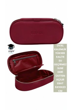 Oval Kalemlik Üstten Açılır Kaliteli Su Geçirmez Kumaş 5x10x23 cm kalem çantası kalem kutusu