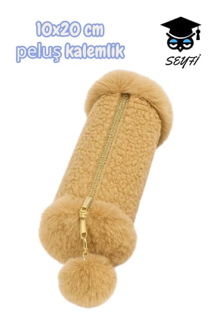 peluş kalemlik makyaj çantası 10x20 cm YERLİ ÜRETİM tek bölme geniş hacimli