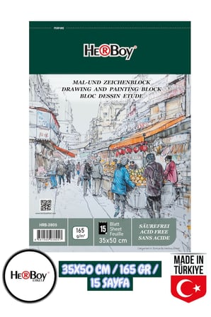 35X50 CM eskiz kara kalem çizim defteri 165 gr TELLİ 15 sayfa HERBOY