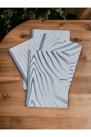1 ADET A4 80 Yaprak ÇİZGİLİ TELLİ DEFTER BEYAZ RENK Plastik Kapak BEYAZ Renk Kağıt