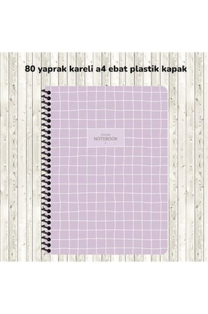KARELİ A4 80 YAPRAK PLASTİK KAPAK TELLİ DEFTER COLLEGE KESKİN COLOR