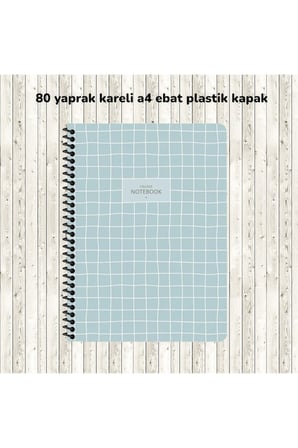 KARELİ A4 80 YAPRAK PLASTİK KAPAK TELLİ DEFTER COLLEGE KESKİN COLOR