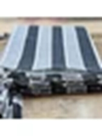 Siyah Gri Çizgili Su Geçirmez Kornişli Bağcıklı Balkon Perdesi Güneşlik Branda