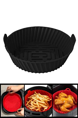 Onikiden Yanmaz Yapışmaz Airfryer Silikon Pişirme Kabı SL099 - Tüm Fritözlerle Uyumlu 20x5cm