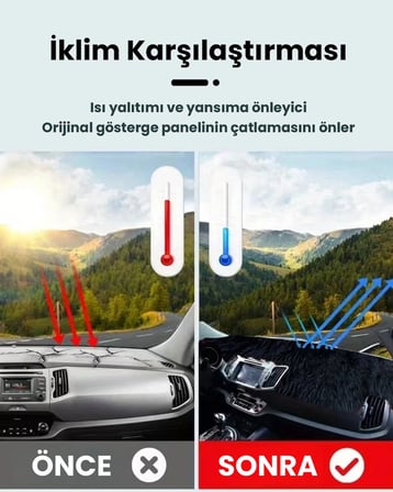 Siyah Uzun Tüylü Torpido Örtüsü (160cmx45cm) + Dikme Direksiyon Kılıfı Seti, Universal Uyumlu, Yumuşak Peluş Torpido Koruyucu