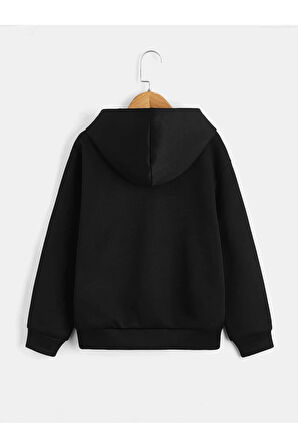 Pamuklu Çocuk Kapüşonlu Sweatshirt İki İplik Şardonlu Cash Baskılı