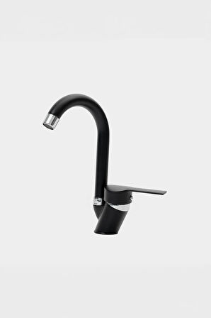 Modern Siyah Kuğu Mutfak Lavabo Bataryası | 40'lık | Pirinç | Garantili | Lüx, Modern Ve Şık Armatür