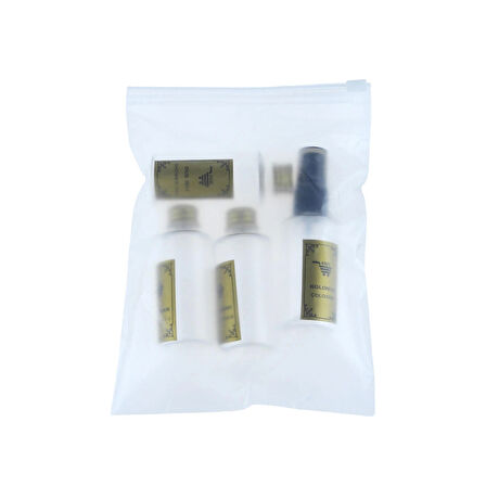 Seyahat Seti 4Lü 0.50ml Kolonya Duş Jeli Saç Kremi Şampuan Şişesi