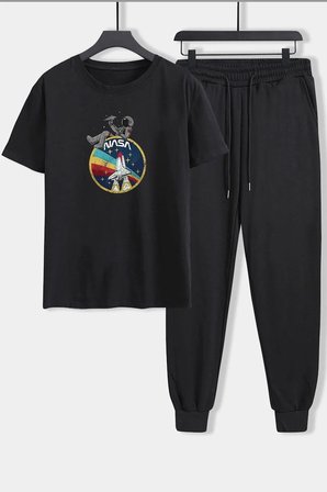 Unisex Nasa Baskılı 2'li Eşofman Takımı
