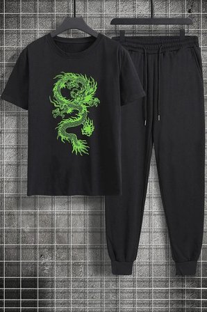 Unisex Chinese Dragonbaskılı 2'li Eşofman Takımı