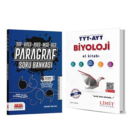Limit TYT AYT Biyoloji El Kitabı ve AKM Paragraf Soru Bankası Seti 2 Kitap