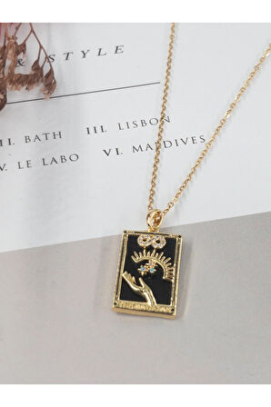 Kararmaz Çelik Magician Tarot Kartı Kolye