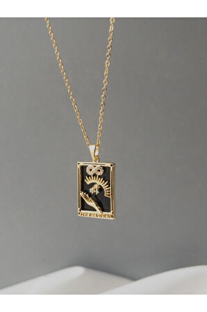 Kararmaz Çelik Magician Tarot Kartı Kolye