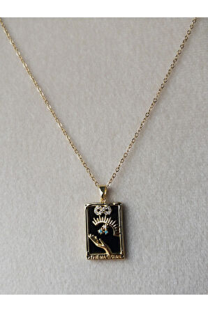 Kararmaz Çelik Magician Tarot Kartı Kolye