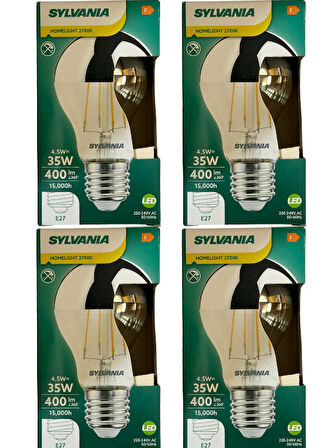 Sylvania 4,5W (35W) Endirekt 2700K (Sarı Işık) E27 Duylu Led Ampul (4 Adet)