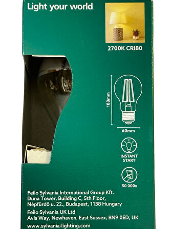 Sylvania 4,5W (35W) Endirekt 2700K (Sarı Işık) E27 Duylu Led Ampul (4 Adet)