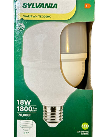 Sylvania 18W 3000K (Sarı Işık) E27 Duylu Torch Ampul (10 Adet)