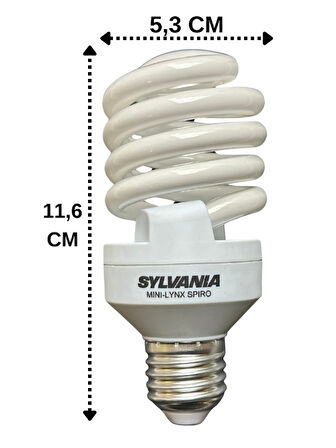 (10 Adet) Sylvania 23W (103W) 2700K (Sarı Işık) E27 Duylu (Kalın Duy) Tasarruflu Ampul