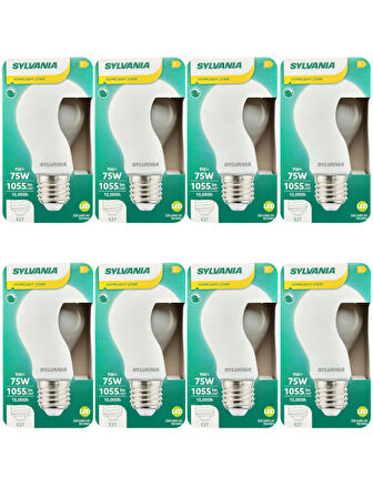 (8 Adet) Sylvania 9W (75W) 2700K (Sarı Işık) Dim Edilebilir E27 Duylu (Kalın Duy) Soft Led Ampul