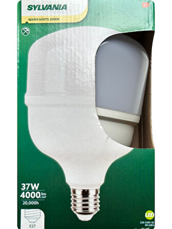 (8 Adet) Sylvania 37W 3000K (Sarı Işık) E27 Duylu (Kalın Duy) Torch Led Ampul