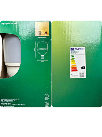 (8 Adet) Sylvania 37W 3000K (Sarı Işık) E27 Duylu (Kalın Duy) Torch Led Ampul