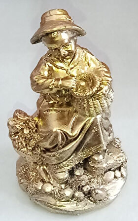 POLYESTER BİBLO 0034 SEPETLİ KIZ - GOLD ( 1 ADET FİYATIDIR )