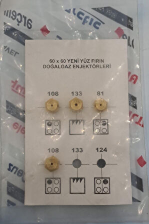 60 x 60 YENİ YÜZ FIRIN DOĞALGAZ ENJEKTÖRLERİ & FIRIN & OCAK DOĞALGAZ ENJEKTÖR 4 LÜ DÖNÜŞÜM SETİ