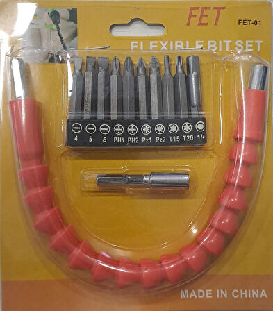 FET ESNEK BITS UÇ SETİ / FLEXİBLE BIT SET 12 PARÇA FET-01