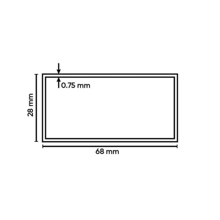 ALÜMİNYUM MASTAR KALIN KUTU MASTARI - 3 mt ( 68mm x 28 mm x 0,75 mm )