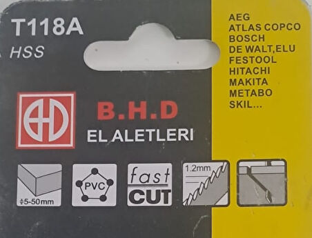 DEKUPAJ BIÇAĞI METAL ( TESTERESİ ) T118A HSS  B.H.D ( 1 ADET FİYATIDIR )